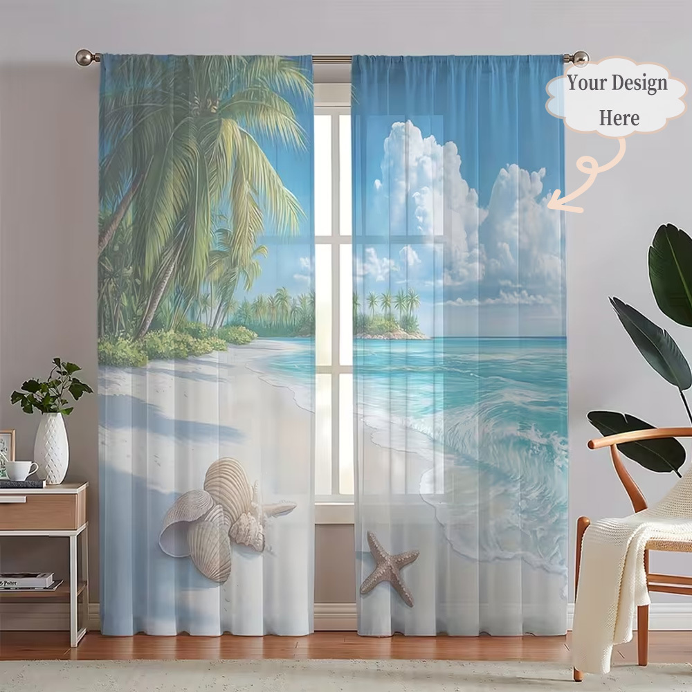 Home Textiles Usa - Custom 2D Flat 2pcs Sheer Curtains,