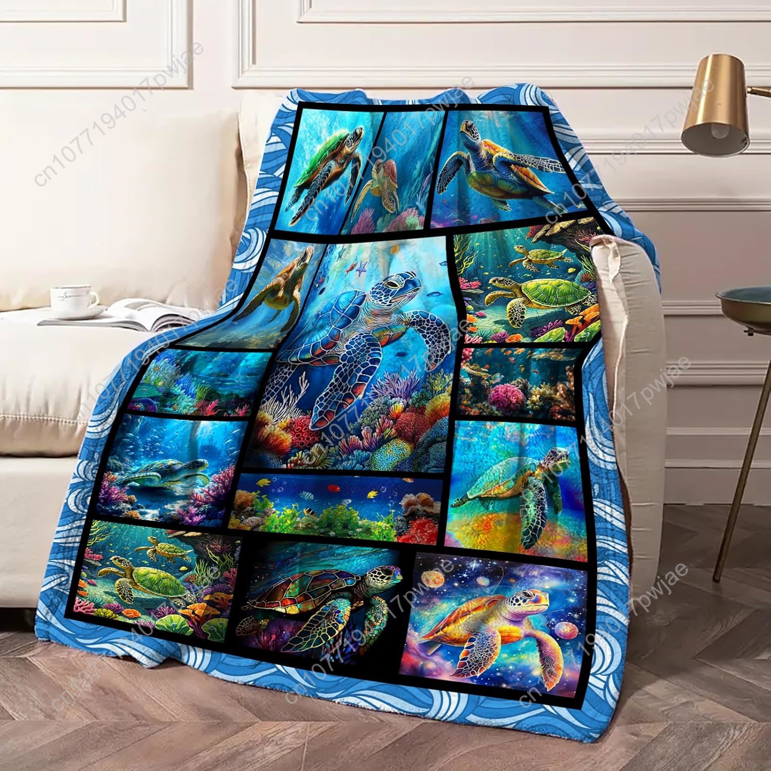Sea Turtle Flannel Throw Blank - Home Textiles Usa recension och pris