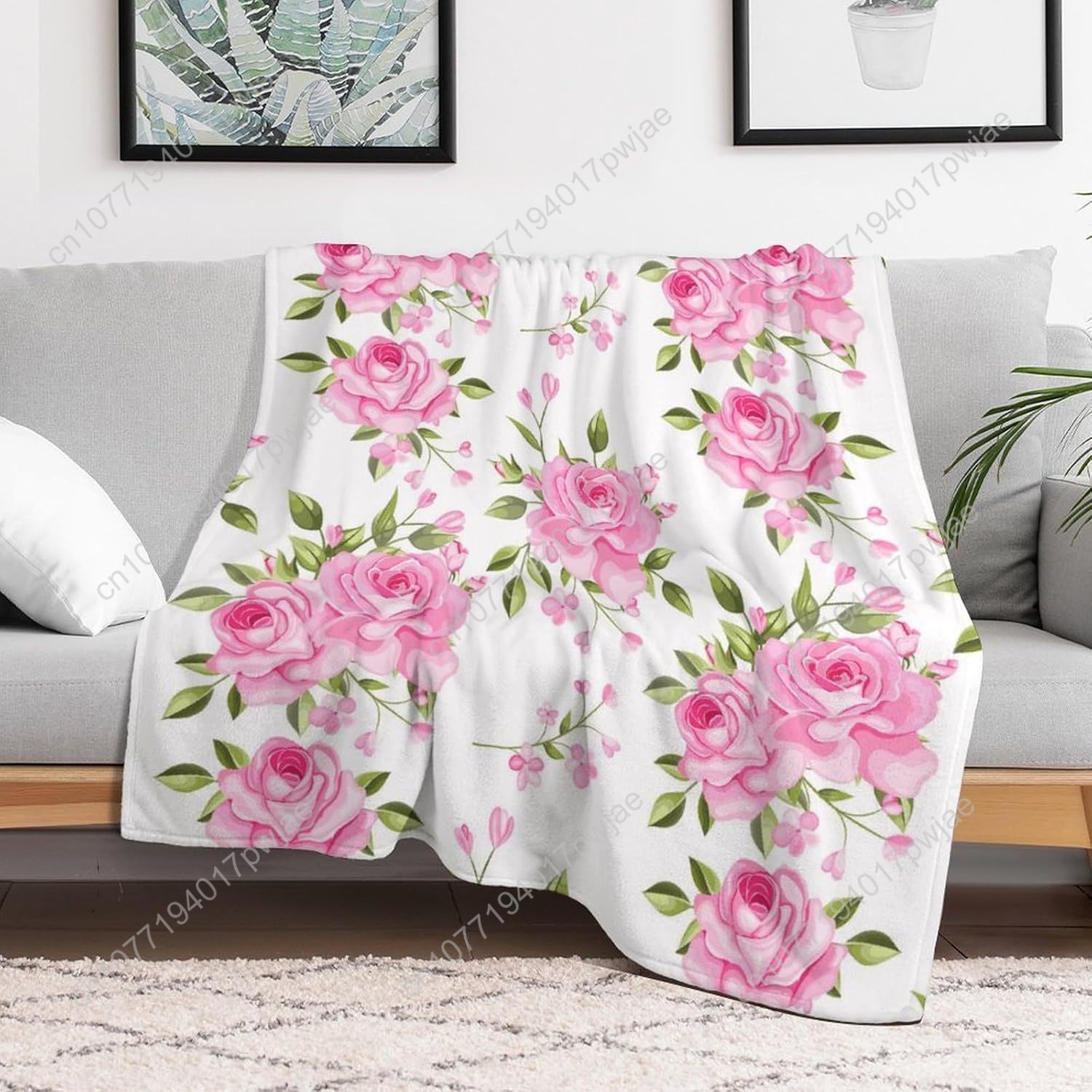 Pink Flower Throw Blanket Flor - Home Textiles Usa recension och pris