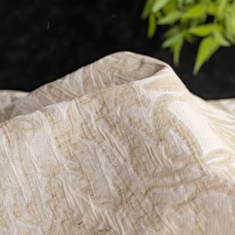 Beige Linen Jacquard Fabric Fl - Home Textiles Designer recension och pris
