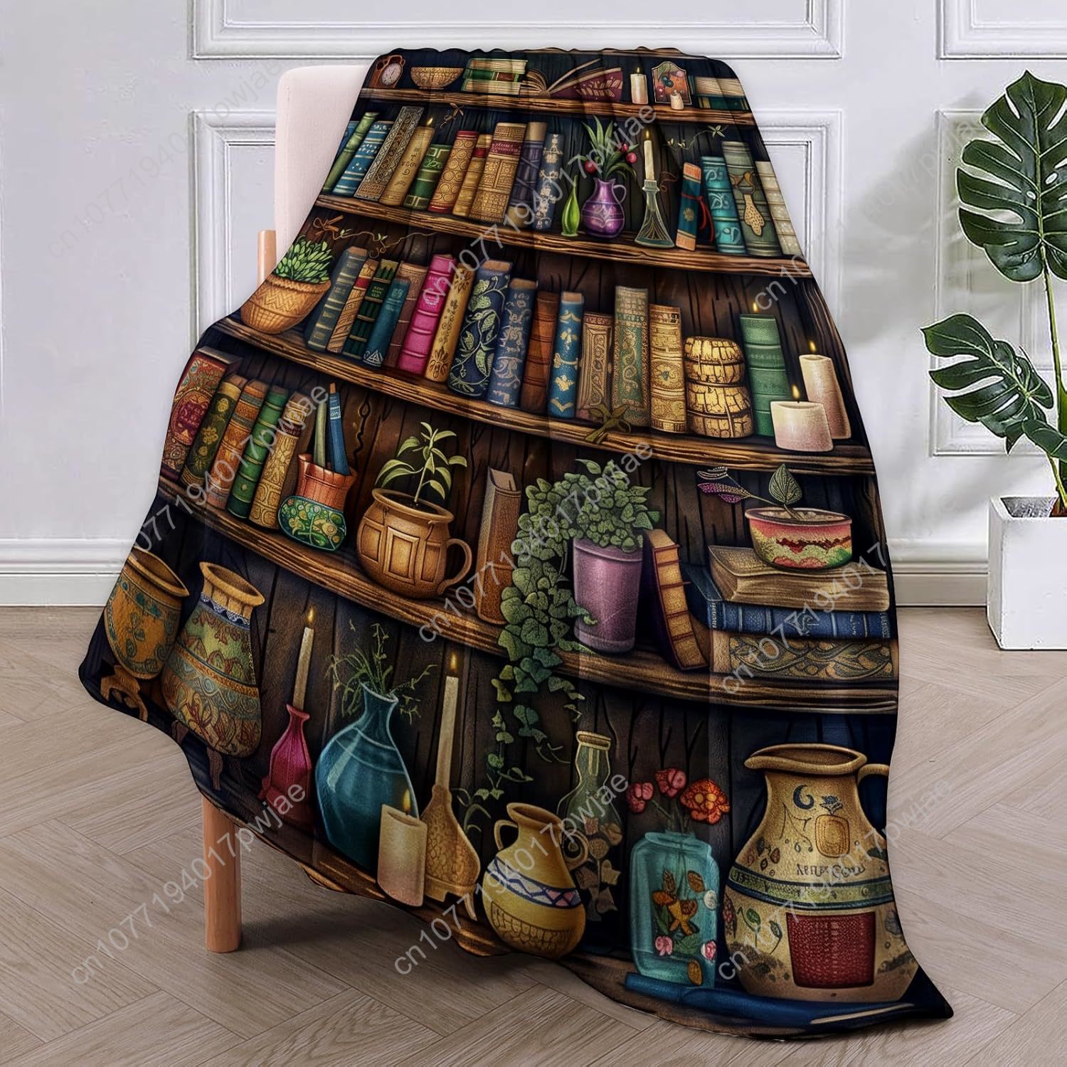 Vintage Bookshelf Blanket Read - Home Textiles Usa recension och pris