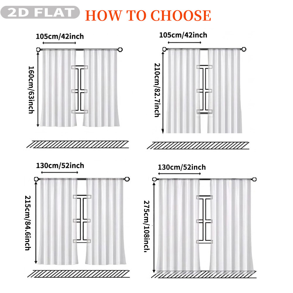 Custom 2D Flat 2pcs Sheer Curt - Home Textiles Usa recension och pris