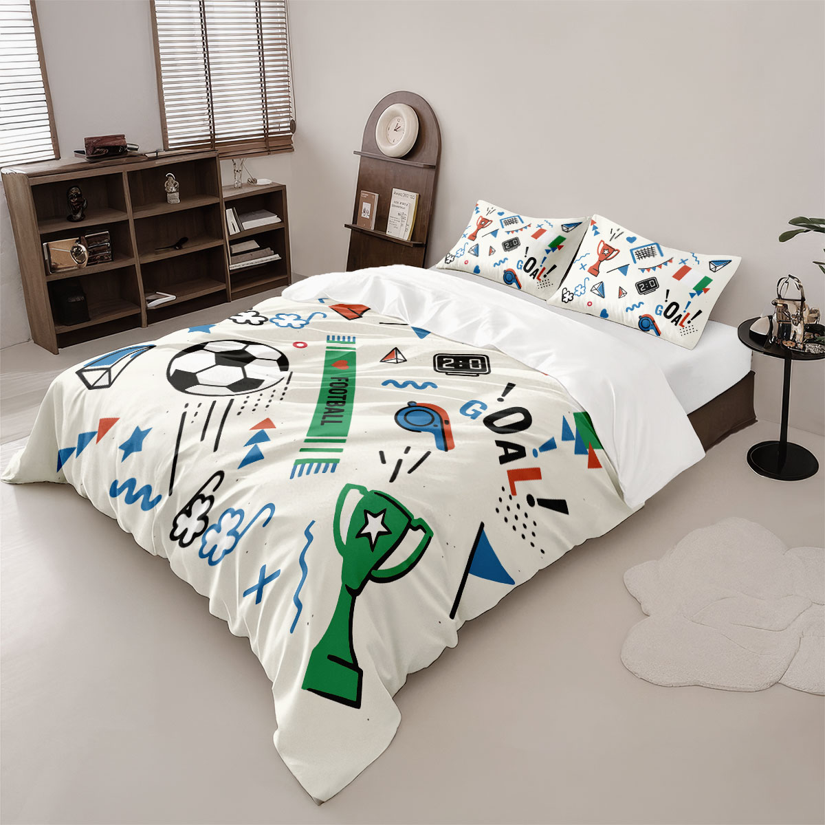 3pcs Football Graffiti Printed - Home Textiles Bedding recension och pris