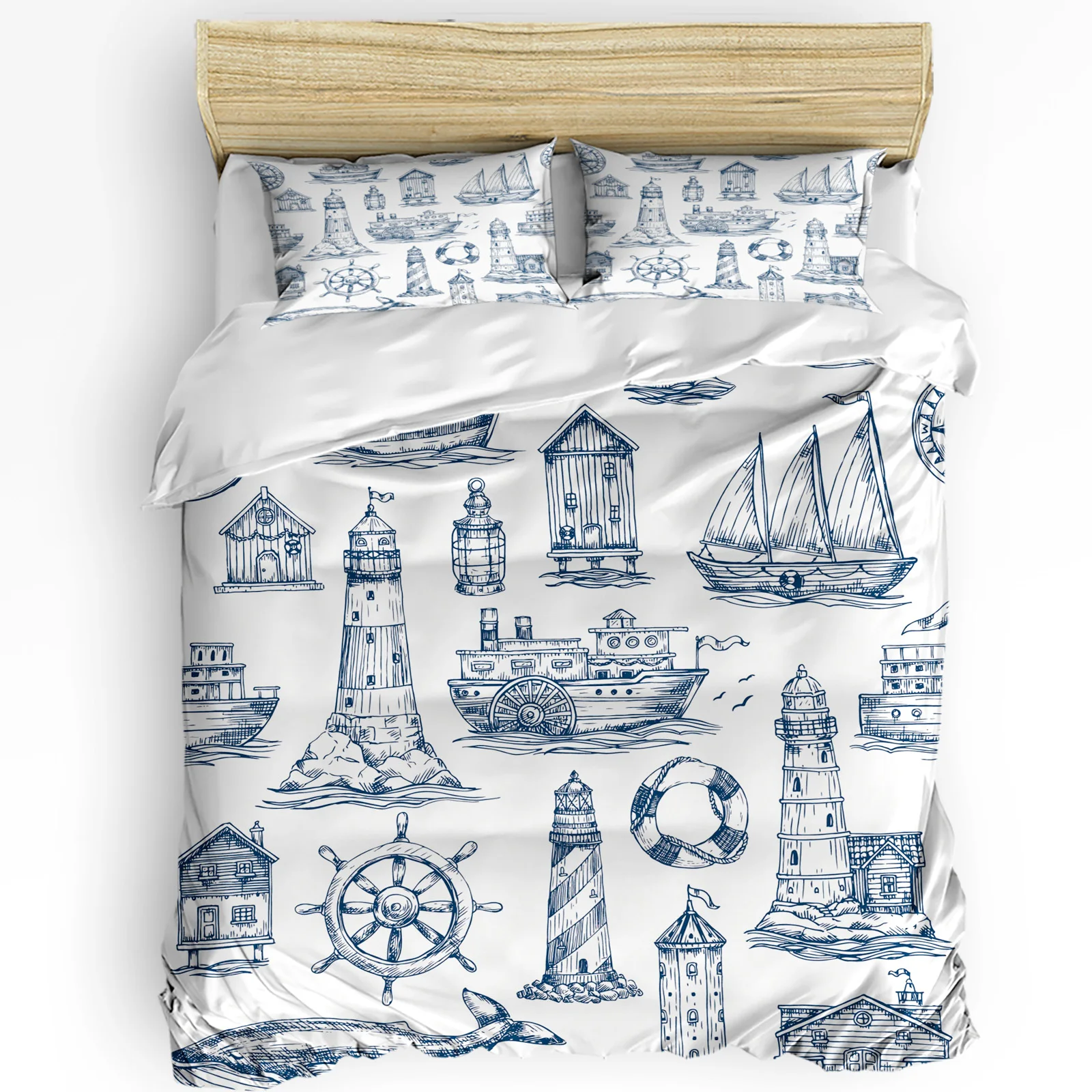 Nautical Anchor Ship Lighthous - Home Textiles Bedding recension och pris