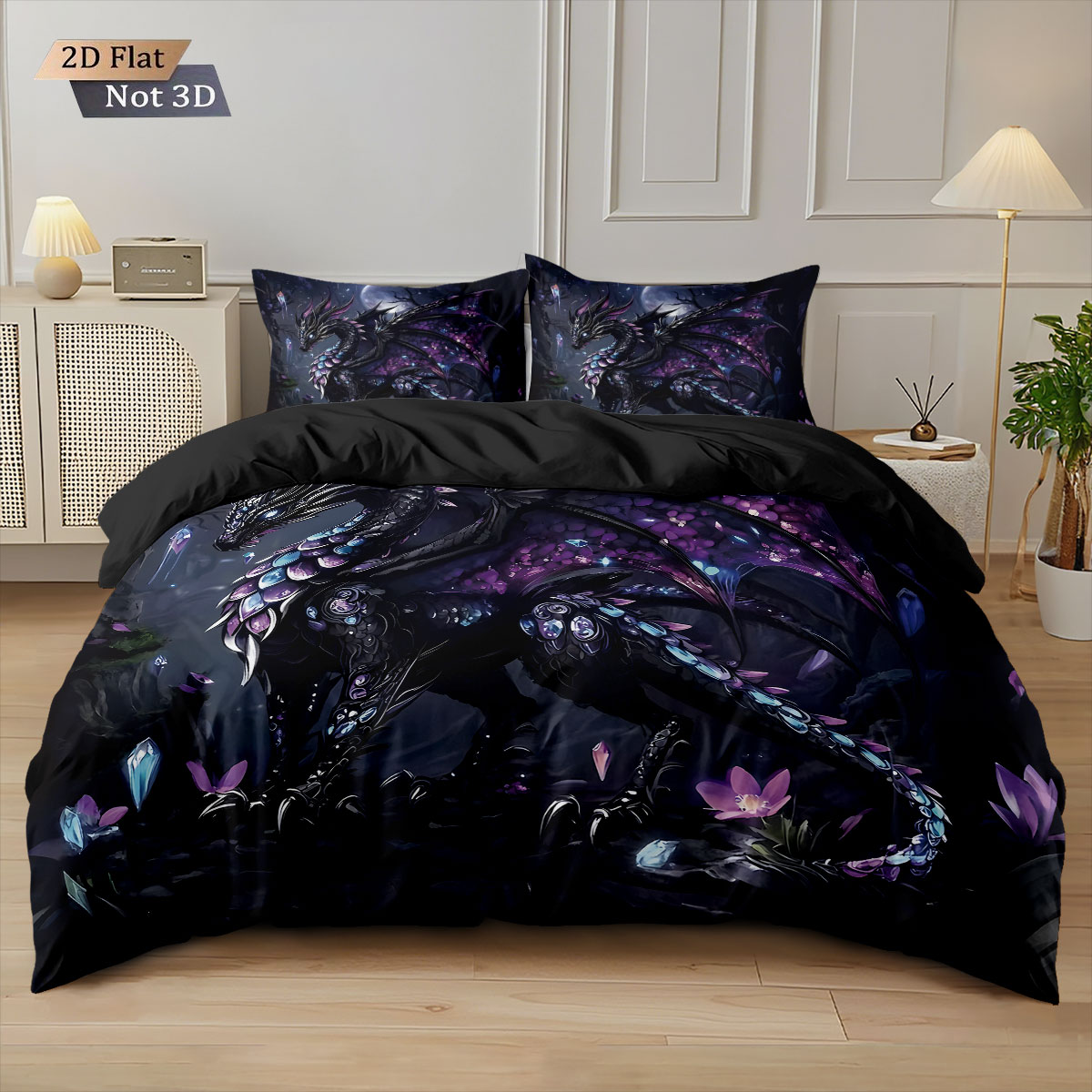 3pcs Sacred Western Dragon Sea - Home Textiles Bedding recension och pris