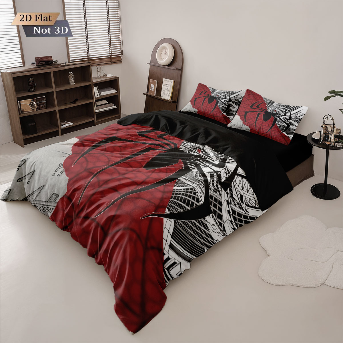 3pcs Black Spider Contrasting  - Home Textiles Bedding recension och pris
