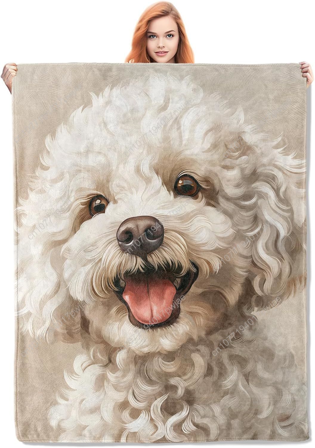 Joyful Poodle Portrait Blanket - Home Textiles Usa recension och pris