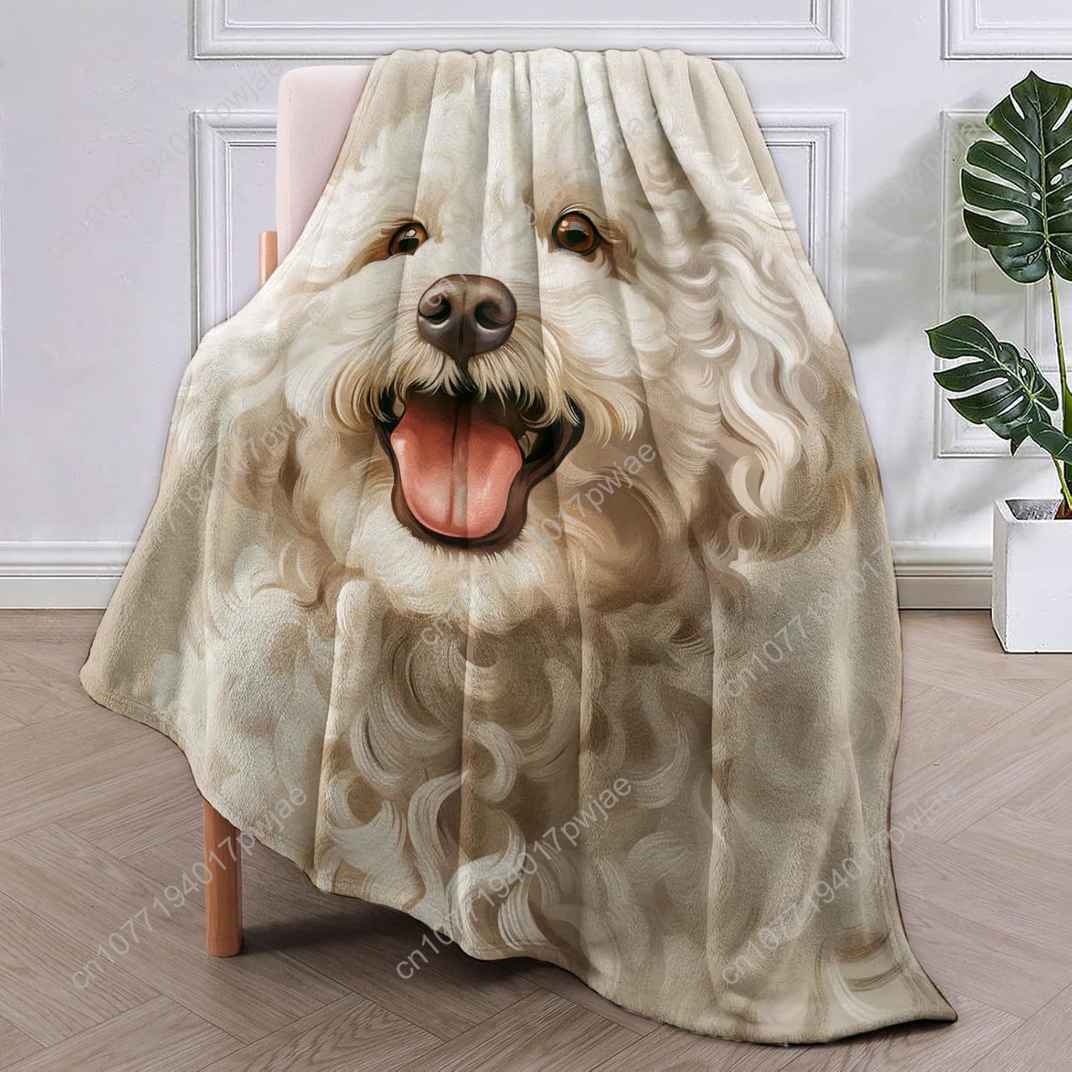 Joyful Poodle Portrait Blanket - Home Textiles Usa recension och pris